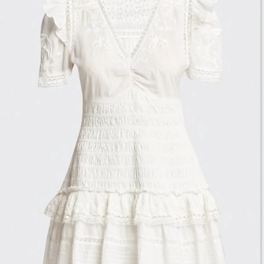 LoveShackFancy Rena Embroidered Ruffle Mini Dress - Picture 5 of 12